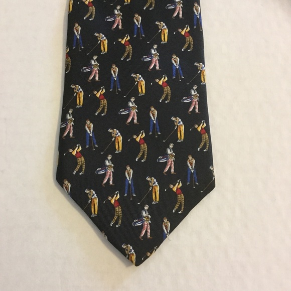 "GOLFERS" 100 % silk handmade golf club golfing tie - Picture 2 of 5